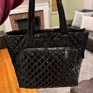 mz wallace metro quilted nylon dog carrier bag black like new